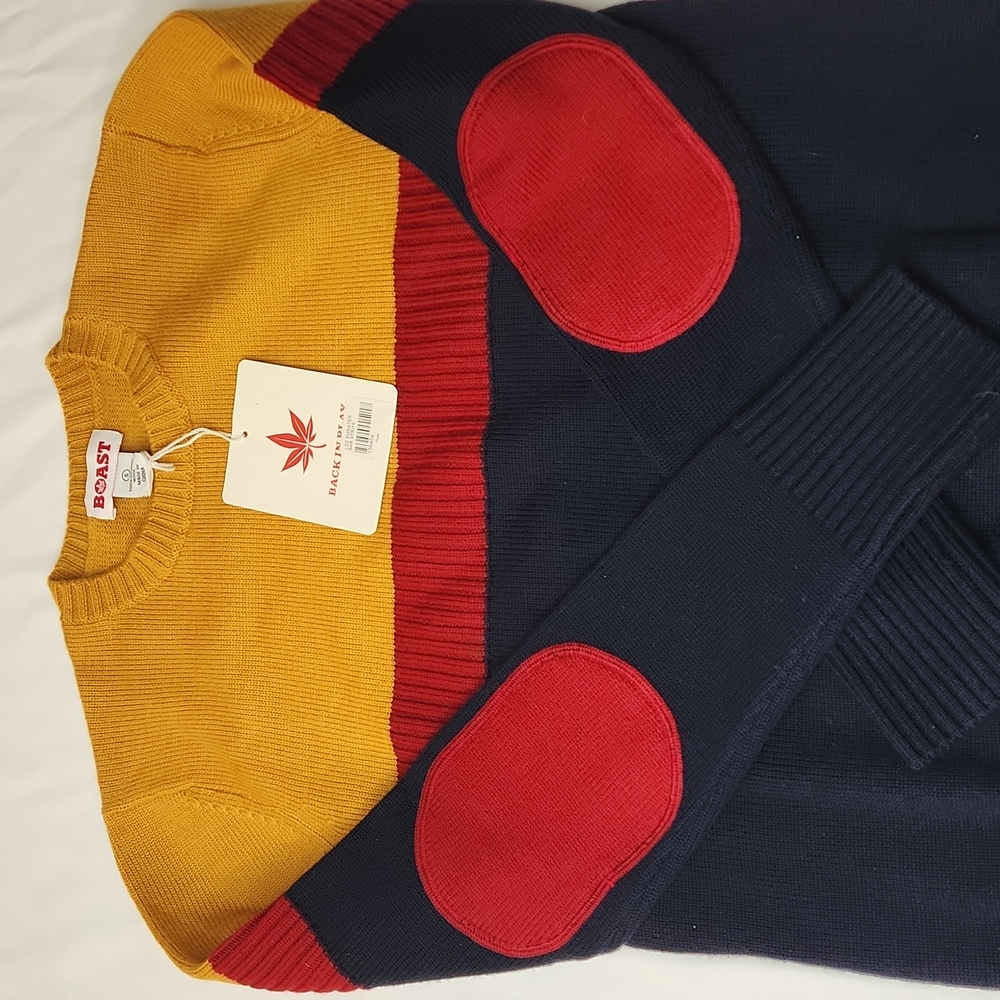 NWT Boast Bar Stripe 100% Merino Wool Sweater, S